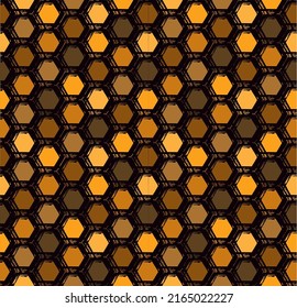 Honeycomb seamless pattern. Repeated hexagon motif texture. Paint brush classic geometric print. Freehand design background. Handdrawn modern geo ornament. Hand drawn vector abstract wallpaper