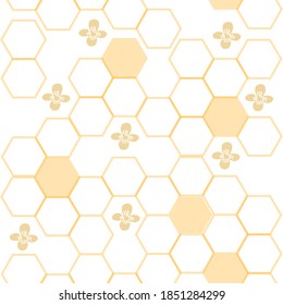 Honeycomb seamless pattern. Vector background texture.