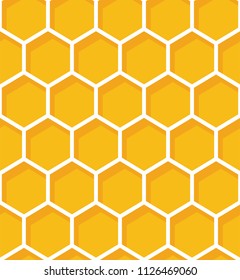 Honeycomb seamless pattern. Vector natural honey background.