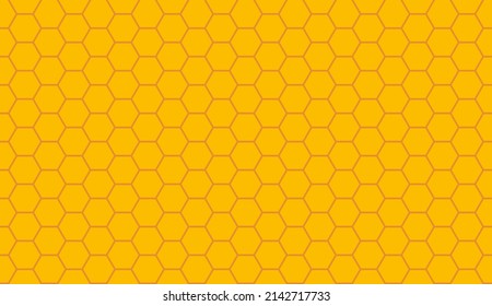 Patrón sin fisuras de Honeycomb. Fondo del peine de miel amarillo. Textura de peine de miel para colmena y abeja. Papel de escritorio de hexágono amarillo. Diseño de fondo de cera de abejas. Vector.