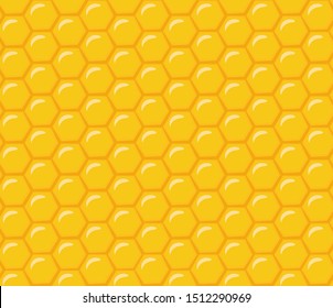 Honeycomb. Seamless vector pattern. Cute cartoon background