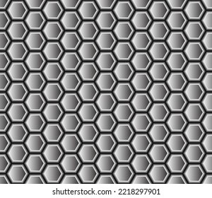 Honeycomb - seamless vector pattern of three-dimensional hexagons