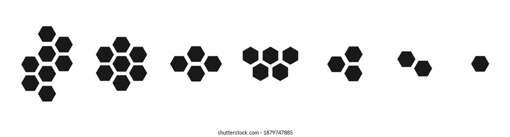Ilustración vectorial de conjunto de Honeycomb aislada en el fondo blanco.