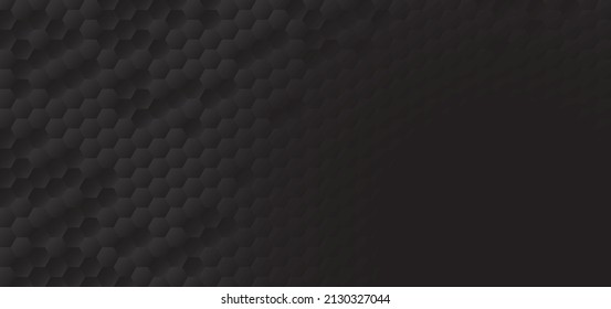 Wabenform schwarzer Hintergrund haben Kopienraum, Polygonmuster, Licht und Schatten auf dunklem Hintergrund, Embossed Hexagon