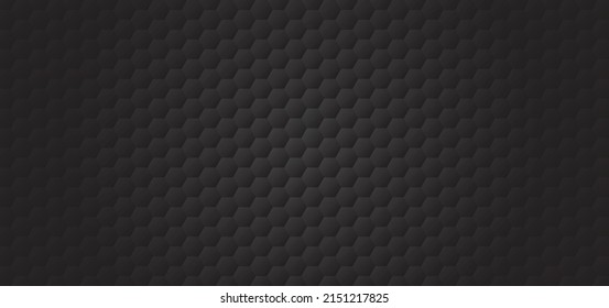 Honeycomb shape black Background, polygon black backdrop, light and shadow on black metal, Embossed Hexagon