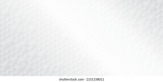 Honeycomb shape white Background have copy space, polygon white backdrop, light and shadow on white paper, Embossed Hexagon