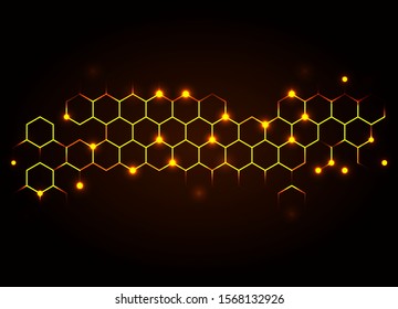 Honeycomb shiny  background. Vector illustration