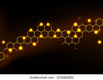 Honeycomb shiny  background. Vector illustration for poster