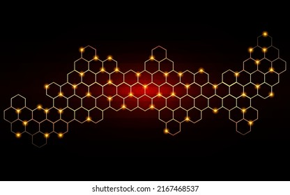 Honeycomb shiny background. Vector illustration for card.