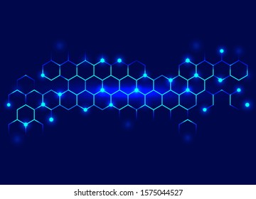 Honeycomb shiny blue  background. Vector illustration
