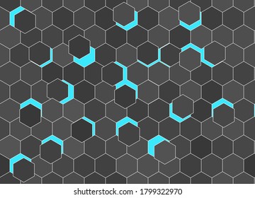 Honeycomb shiny blue background. Vector stock illustration for poster