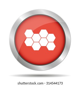 Honeycomb sign icon. Honey cells symbol. Flat design style eps 10