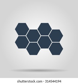 Honeycomb sign icon. Honey cells symbol. Flat design style eps 10