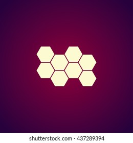 Honeycomb sign icon. Honey cells symbol. Flat design style eps 10