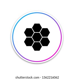 Honeycomb sign icon isolated on white background. Honey cells symbol. Sweet natural food. Circle white button. Vector Illustration