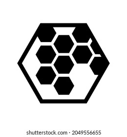 Honeycomb single black glyph icon. Vector isolated on white.