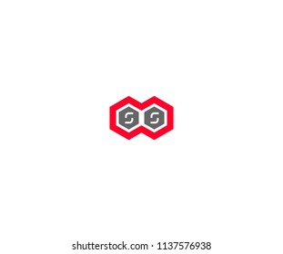Honeycomb SS Letter Vector Design Logo