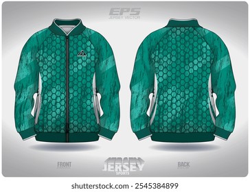 Diseño de patrón verde menta teñido de panal, ilustración, fondo textil para camiseta deportiva, maqueta de camiseta de jersey de fútbol para club de fútbol