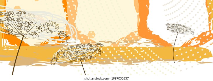 Honeycomb with steppe honey flowers  vector background