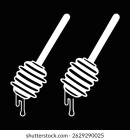 Honeycomb Stick and Honey Drip Icon – Beekeeping Equipment