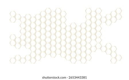 Estructura de panal. Peine de miel. Productos de abeja en estilo sketch. Vector