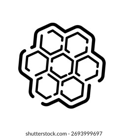 Icono de Vector de línea de estructura de panal	