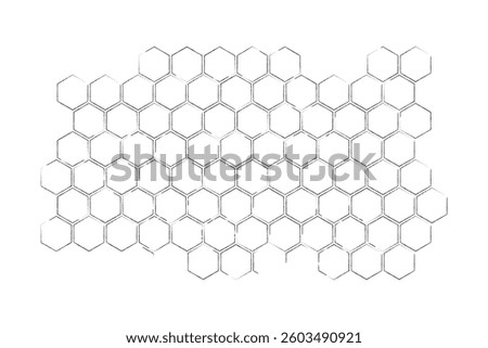 Honeycomb structure pattern. Propolis Honey comb logo icon sketch. Honey, pollen, wax, parchment and bee products. Stock vector illustration isolated on a white background.