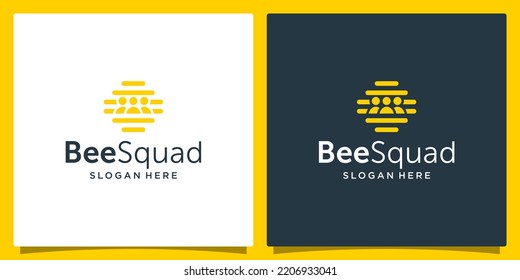 Honeycomb Template Design With Team Or Squad Logo. Premium Vector