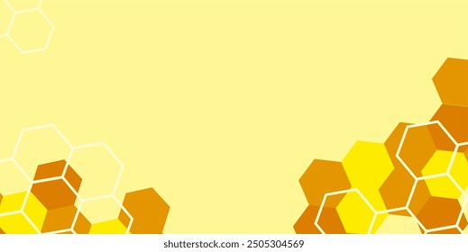 The honeycomb theme background is a combination of yellow and orange colors with empty areas