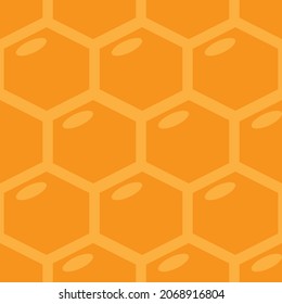 Honeycomb tilable seamless pattern background. Golden and orange colors. Square composition.