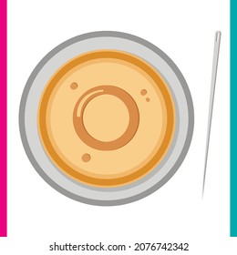 Honeycomb toffee, dalgona Squid Game. A candy circle with a 
circle in the middle. Vector illustration