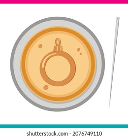 Toffee de Honeycomb, dalgona. Un círculo de caramelos con una bola de navidad en el medio. Ilustración vectorial. Decoración de Navidad y Año Nuevo