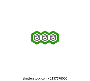 Honeycomb Triple B Letter Vector Design Logo