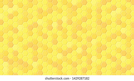 Honeycomb vector background. Yellow hexagon texture