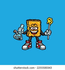 caricatura de wax nug weed vectorial de honeycomb dabbing bong hold