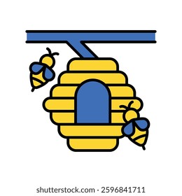 Honeycomb vector filled outline icon. EPS 10 file