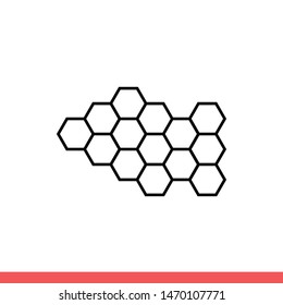 Honeycomb vector icon, bee symbol. Simple, flat design for web or mobile app
