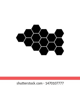 Honeycomb vector icon, bee symbol. Simple, flat design for web or mobile app