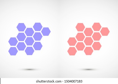 Honeycomb vector icon. Honeycomb icon for bees. Honeycomb products icon. Honeycomb icon.