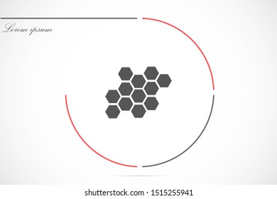 Honeycomb vector icon. Honeycomb icon for bees. Honeycomb products icon. Honeycomb icon.