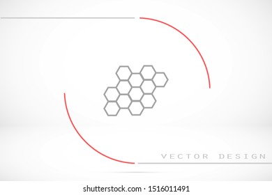 Honeycomb vector icon. Honeycomb icon for bees. Honeycomb products icon. Honeycomb icon.