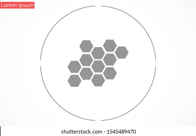 Honeycomb vector icon. Honeycomb icon for bees. Honeycomb products icon. Honeycomb icon.