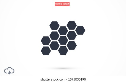 Honeycomb vector icon. Honeycomb icon for bees. Honeycomb products icon. Honeycomb icon.