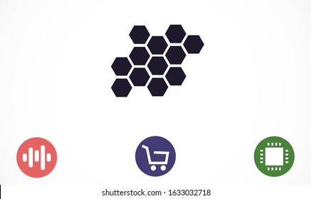 Honeycomb vector icon. Honeycomb icon for bees. Honeycomb products icon. Honeycomb icon.