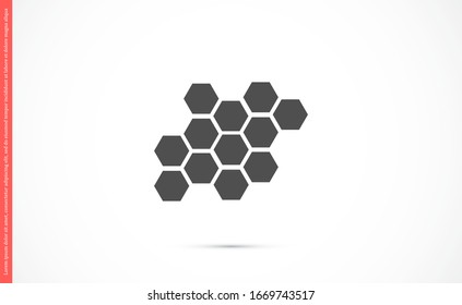 Honigwabensymbol Vektorillustration. Honigwabensymbol für Bienen. Honigwabenprodukte Symbol.Honigwabensymbol.