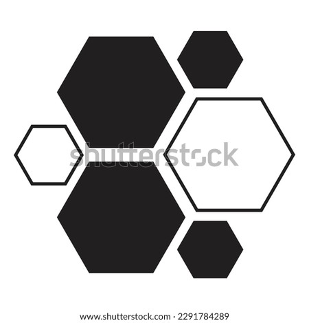 Honeycomb vector icon design. Hexagon flat icon.