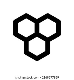 Honeycomb vector icon. Editable stroke. Bee honey symbol. Vector EPS 10
