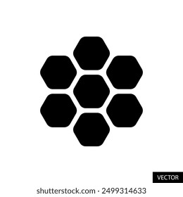 Honeycomb vector icon in glyph style design for website, app, UI, isolated on white background. EPS 10 vector illustration.