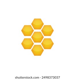 Honeycomb vector icon, honey comb hexagonal colored flat icon for apps and web