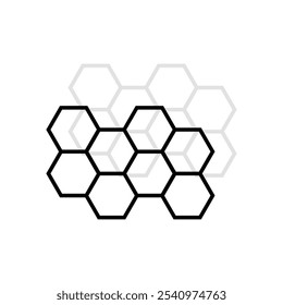 Colmeia, ícone vetorial. Colmeia com sombra. Pentes de mel de contorno.